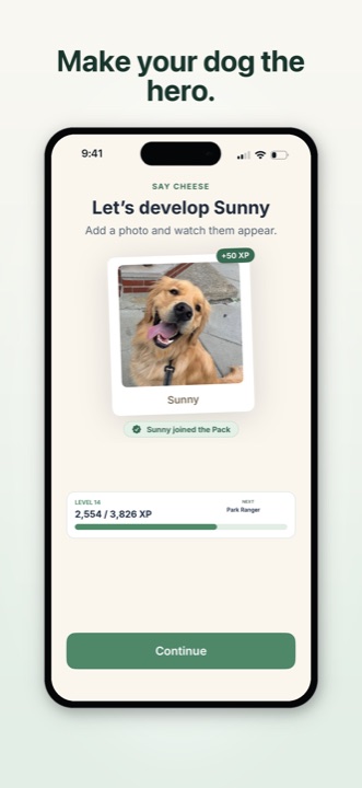 Pupnik dog profile showing a real dog becoming the hero of the game